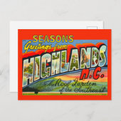 Vintage Highlands NC Holiday Postcard シーズンポストカード (正面/裏面)