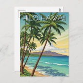 Vintage Hilo Hawaii Travel ポストカード (正面/裏面)