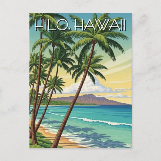 Vintage Hilo Hawaii Travel ポストカード (正面)