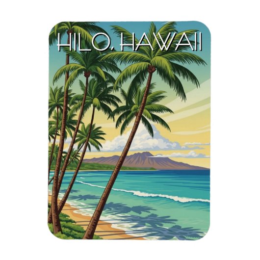 Vintage Hilo Hawaii Travel マグネット (縦)