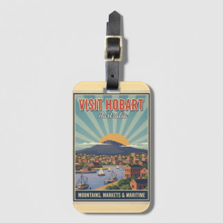 Vintage Hobart Tasmania - Mountains & Maritime ラゲッジタグ
