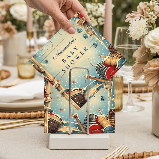 Vintage Hockey Baby Shower スタンダードカクテルナプキン