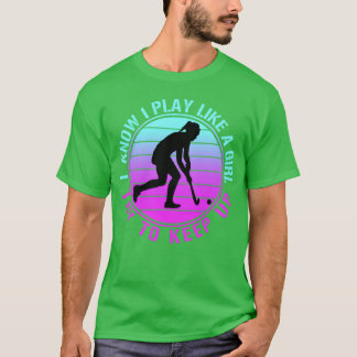 Vintage Hockey Girl girl Tシャツ