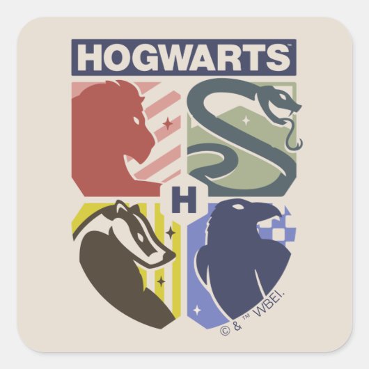 Vintage HOGWARTS™ Stamped Crest スクエアシール (正面)