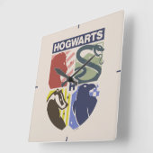 Vintage HOGWARTS™ Stamped Crest スクエア壁時計 (傾斜)
