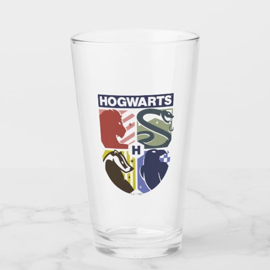 Vintage HOGWARTS™ Stamped Crest タンブラーグラス (正面)