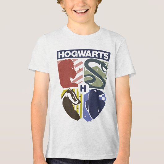 Vintage HOGWARTS™ Stamped Crest トライブレンドTシャツ (正面)