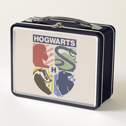 Vintage HOGWARTS™ Stamped Crest メタルランチボックス (正面)