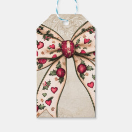 Vintage Holiday Bow with Berries ギフトタグ