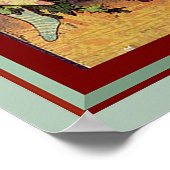 Vintage Holiday Dinner Retro Merry Christmas ポスター (角)