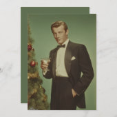 Vintage Holiday Elegance Portrait シーズンカード (正面/裏面)