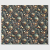 Vintage Holiday Ornaments Pattern ラッピングペーパー (フラット)