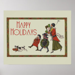 Vintage Holiday Shopping ポスター