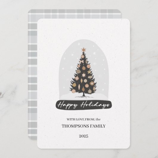 Vintage Holiday Tree Holiday Card シーズンカード (正面/裏面)