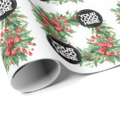Vintage Holly Berry Christmas Business Logo ラッピングペーパー (ロールコーナー)