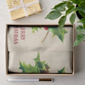Vintage Holly Christmas Greeting  薄葉紙 (ギフト)