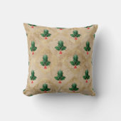 Vintage Holly Damask Pattern  クッション (正面)
