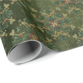 Vintage Holly Damask Pattern  ラッピングペーパー (ロールコーナー)