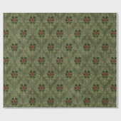 Vintage Holly Damask Pattern ラッピングペーパー (フラット)