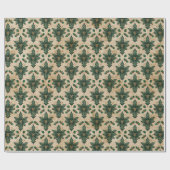 Vintage Holly Damask Pattern  ラッピングペーパー (フラット)