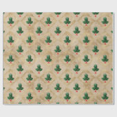 Vintage Holly Damask Pattern  ラッピングペーパー (フラット)