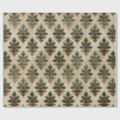 Vintage Holly Damask Pattern  ラッピングペーパー (フラット)