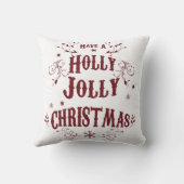 Vintage Holly Jolly Christmas クッション (裏面)
