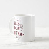 Vintage Holly Jolly Christmas コーヒーマグカップ (正面左)