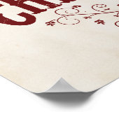 Vintage Holly Jolly Christmas ポスター (角)