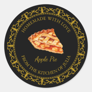 Vintage Homemade Pie Label l Black ラウンドシール