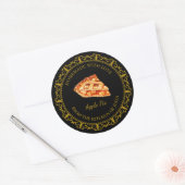 Vintage Homemade Pie Label l Black ラウンドシール (封筒)
