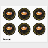 Vintage Homemade Pie Label l Black ラウンドシール (シート)