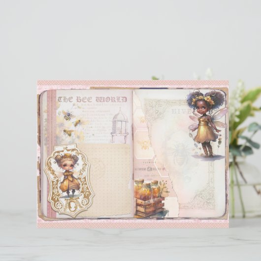 Vintage Honey Bee Journal Paper Sheet (スタンド正面)