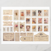 Vintage Honey Bee Journal Paper Sheet (正面)