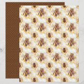 Vintage Honey Bee Journal Paper Sheet (正面/裏面)