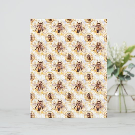Vintage Honey Bee Journal Paper Sheet (スタンド正面)