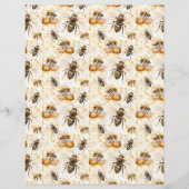 Vintage Honey Bee Journal Paper Sheet (正面)