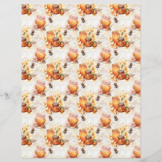 Vintage Honey Bee Journal Paper Sheet (正面)