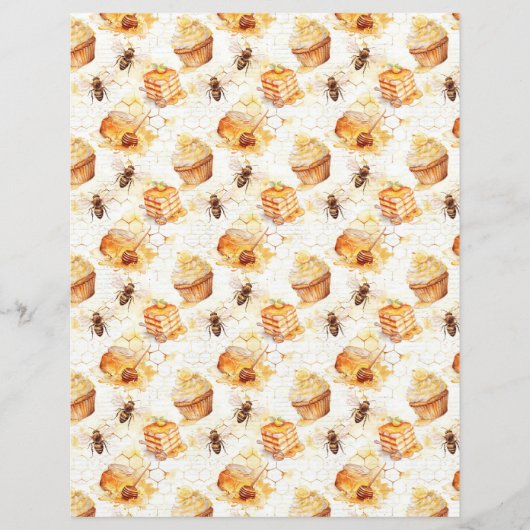 Vintage Honey Bee Journal Paper Sheet (正面)