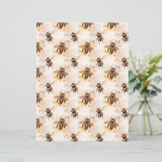 Vintage Honey Bee Journal Paper Sheet (スタンド正面)