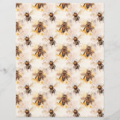 Vintage Honey Bee Journal Paper Sheet (正面)