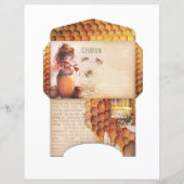 Vintage Honey Bee Journal Paper Sheet (正面)