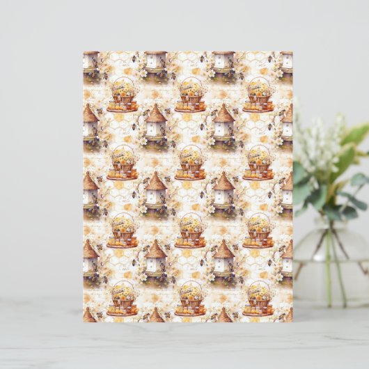 Vintage Honey Bee Journal Paper Sheet (スタンド正面)