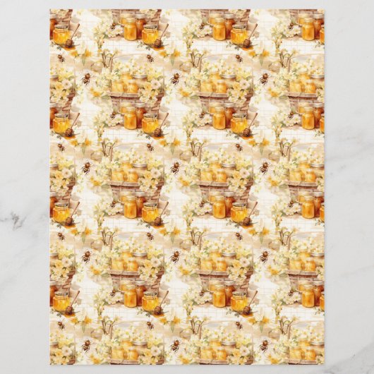 Vintage Honey Bee Journal Paper Sheet (正面)