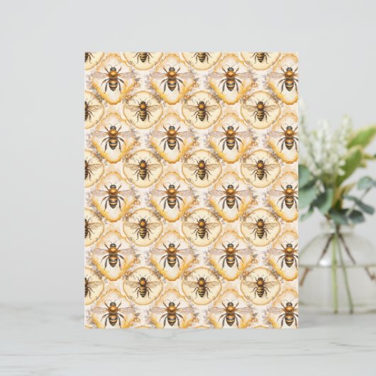 Vintage Honey Bee Journal Paper Sheet (スタンド正面)
