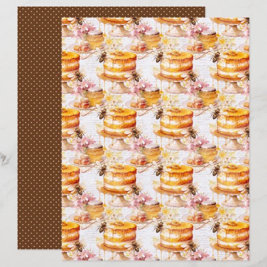 Vintage Honey Bee Journal Paper Sheet (正面/裏面)