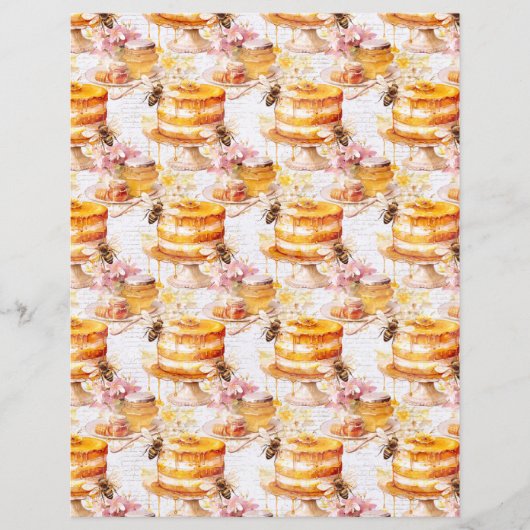 Vintage Honey Bee Journal Paper Sheet (正面)