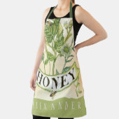 Vintage Honeybee Botanical Illustration エプロン (インサイチュ)