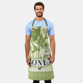 Vintage Honeybee Botanical Illustration エプロン (着用した状態)