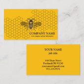 Vintage Honeycomb Bee BeeKeeper Honey Apairist 名刺 (正面/裏面)